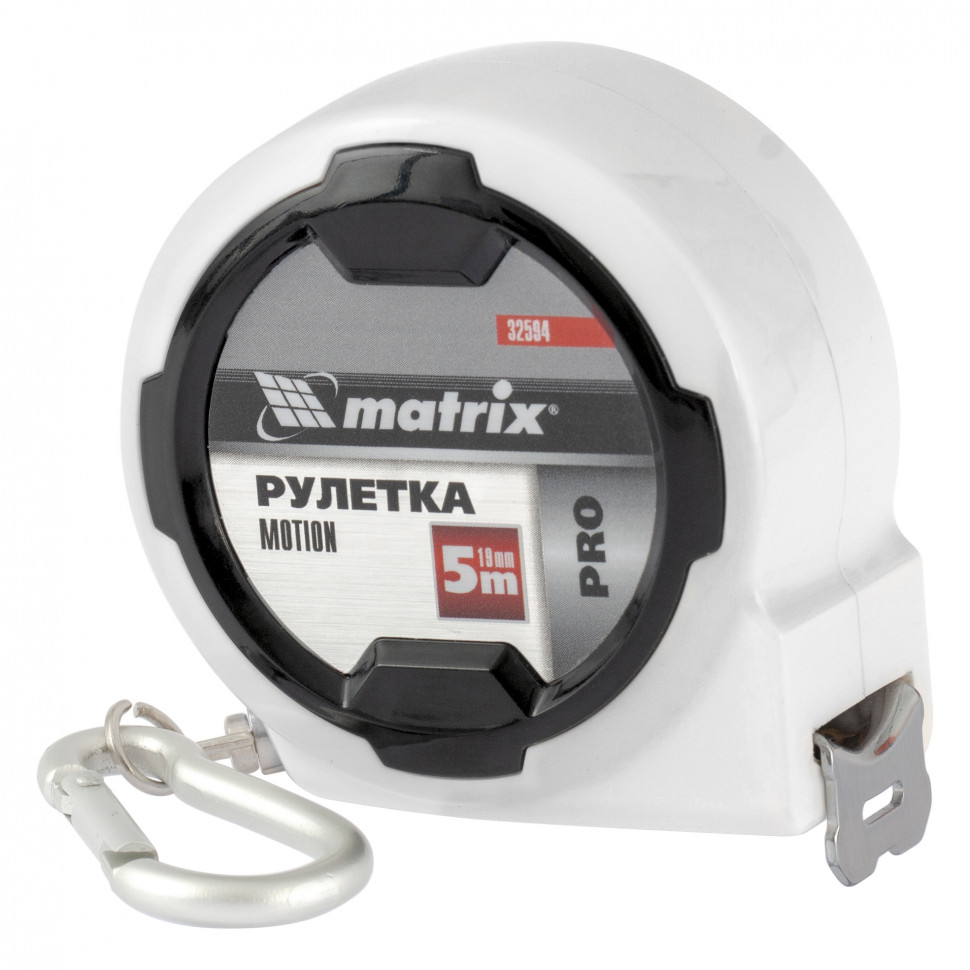 Рулетка Motion, 5 м x 19 мм, возможность записи, карабин-держатель, PRO// Matrix Рулетка Motion, 5 м x 19 мм, возможность записи, карабин-держатель, PRO// Matrix