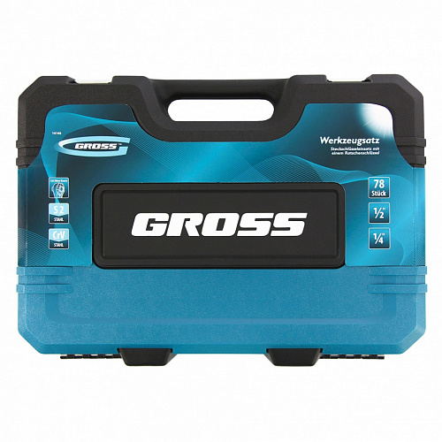Набор инструментов, 1/4", 1/2", CrV, 120 зубьев, 78 предметов// Gross Набор инструментов, 1/4", 1/2", CrV, 120 зубьев, 78 предметов// Gross
