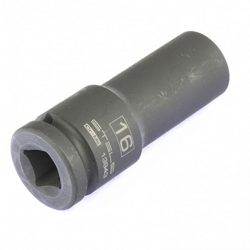 Головка ударная удлиненная шестигранная, 16 мм, 1/2", CrMo// Stels Головка ударная удлиненная шестигранная, 16 мм, 1/2", CrMo// Stels
