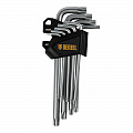 Набор ключей имбусовых Torx-Tempered, TT10-50, CrV, 9 шт., удлиненные// Deznel Набор ключей имбусовых Torx-Tempered, TT10-50, CrV, 9 шт., удлиненные// Deznel