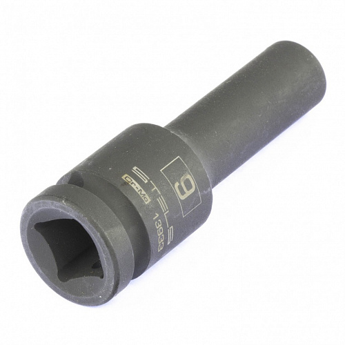 Головка ударная удлиненная шестигранная, 9 мм, 1/2", CrMo// Stels Головка ударная удлиненная шестигранная, 9 мм, 1/2", CrMo// Stels