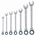 Набор ключей комбинированных с трещоткой, 8 - 19 мм, 7шт., CrV// Gross Набор ключей комбинированных с трещоткой, 8 - 19 мм, 7шт., CrV// Gross