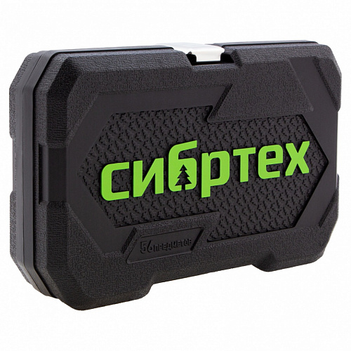 Набор инструментов, 1/4", CrV, пластиковый кейс 56 предм.//Сибртех Набор инструментов, 1/4", CrV, пластиковый кейс 56 предм.//Сибртех