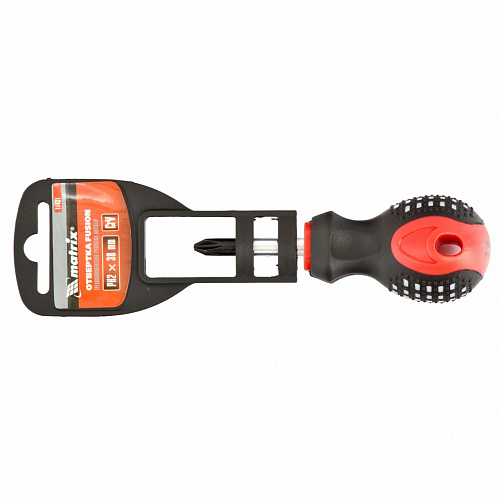 Отвертка Fusion, PH2х38 мм, CrV, 3к рукоятка "anti slip"// Matrix Отвертка Fusion, PH2х38 мм, CrV, 3к рукоятка "anti slip"// Matrix