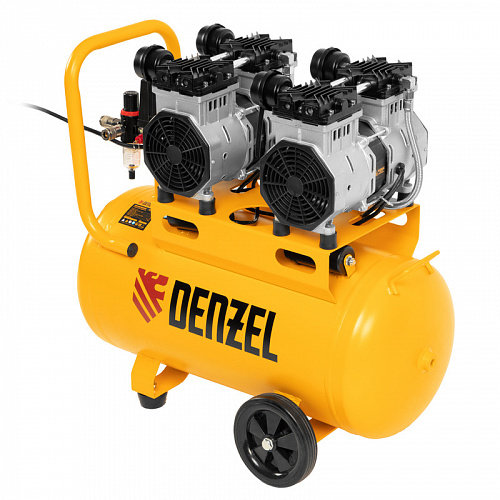 Компрессор безмаслянный малошумный DLS 2200/50, 2200 Вт, 2х1100, 50 л, 380 л/мин// Denzel Компрессор безмаслянный малошумный DLS 2200/50, 2200 Вт, 2х1100, 50 л, 380 л/мин// Denzel