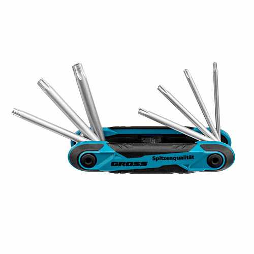 Набор ключей имбусовых Tamper-Torx, TT10-TT40, CrV, складные, 7 шт.// Gross Набор ключей имбусовых Tamper-Torx, TT10-TT40, CrV, складные, 7 шт.// Gross
