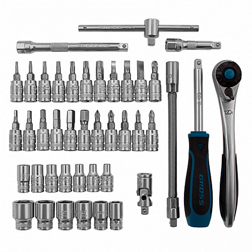 Набор инструментов, 1/4", CrV, 120 зубьев, 42 предмета// Gross Набор инструментов, 1/4", CrV, 120 зубьев, 42 предмета// Gross