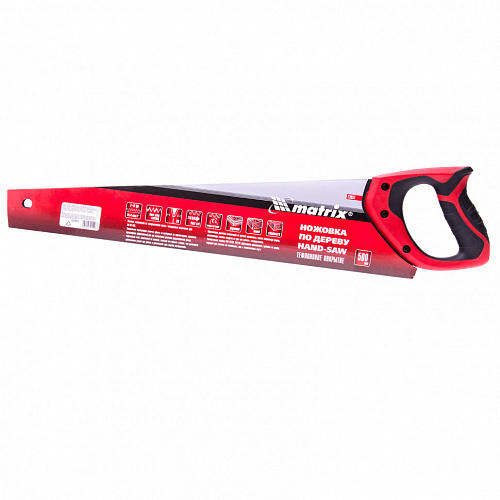 Ножовка по дереву,500 мм,7-8 TPI,зуб-3D,каленый зуб,тефл.покр.полотна,2-х комп..рук-ка// Matrix Ножовка по дереву,500 мм,7-8 TPI,зуб-3D,каленый зуб,тефл.покр.полотна,2-х комп..рук-ка// Matrix