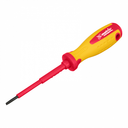 Отвертка Insulated до 1000 В, SL3,0x80 мм, CrMo, 2к рукоятка// Matrix Отвертка Insulated до 1000 В, SL3,0x80 мм, CrMo, 2к рукоятка// Matrix